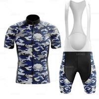 camouflage cycling jersey set mens team mountain bicycle bike clothing short sleeve suit training breathable race uniform shorts