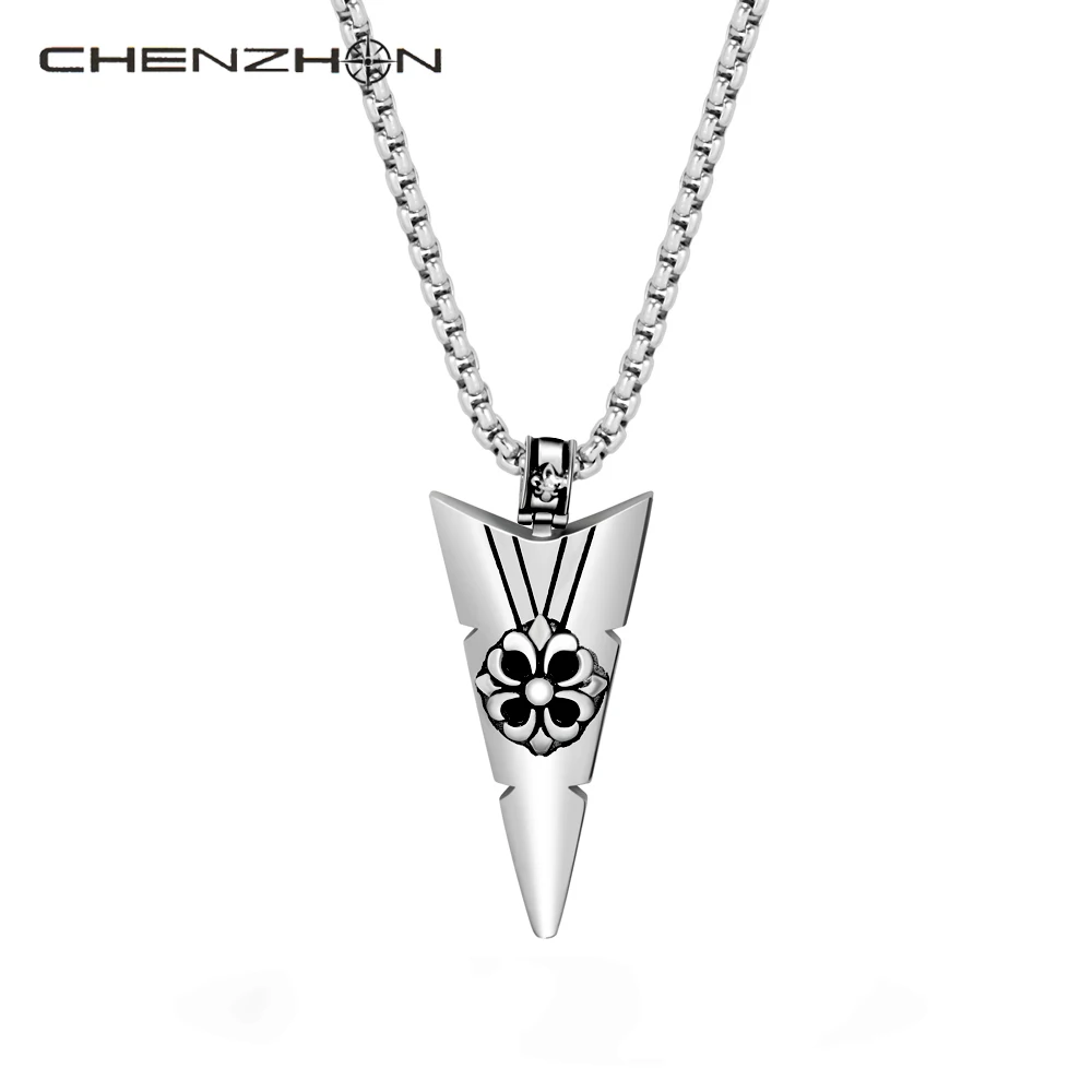 

CHENZHON Amulet Necklace Retro Men's Stainless Steel Pendant Classic Fashion Nordic Delicate Headwear