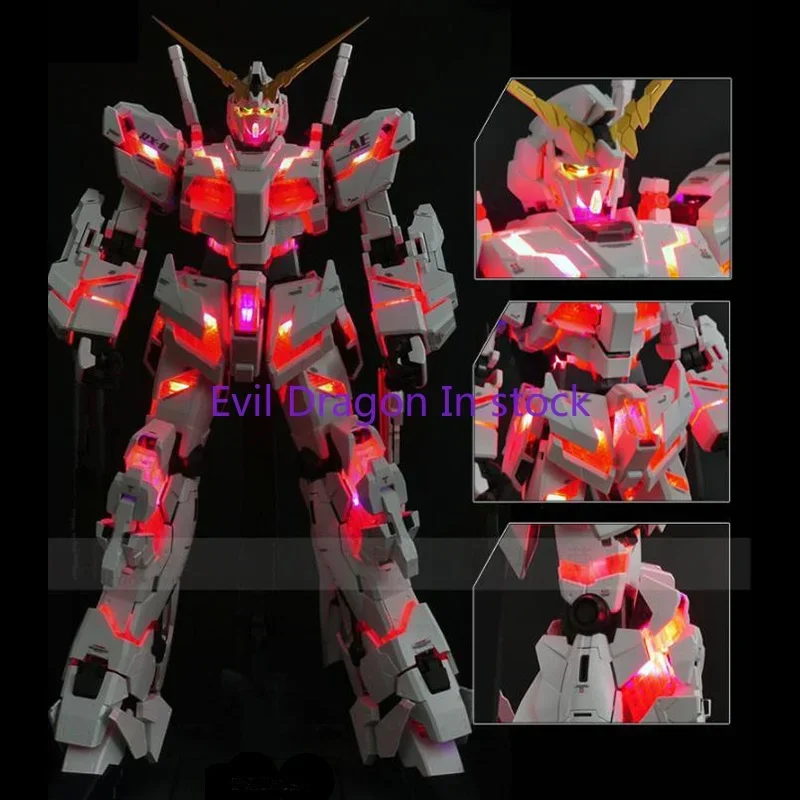 Bandai Genuine Gundam Model Kit Аниме Фигурка PG 1/60 RX-0 UNICORN BANSHEE Набор светодиодных фонарей без