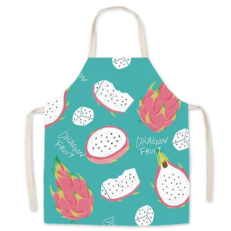 

Children's linen printed apron fruit pattern adult children's parent-child sleeveless apron strawberry houseclothes