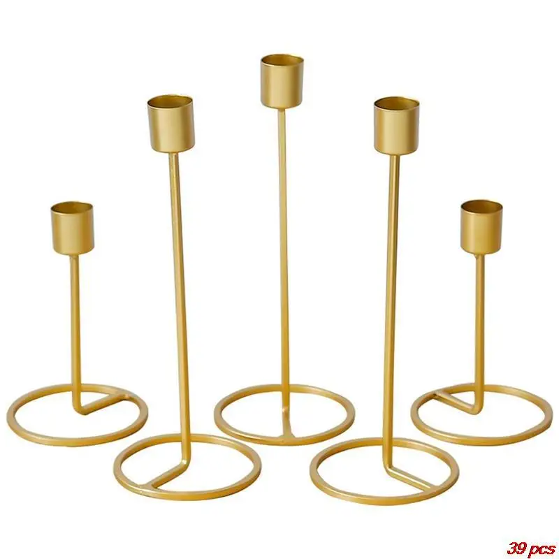 

Gold Candle Holders Nordic Style Single Head Decorative Candlestick Holder Home Decor Metal Candle Holder for Valentine's Day