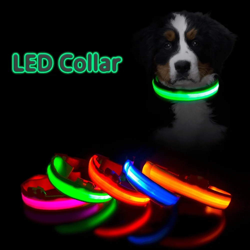

USB Rechargeable Dog Collar Flash Lamp Night Safety LED Luminous Harness Pet Supplies Collar Necklace Dog Night Fluorescent Lamp