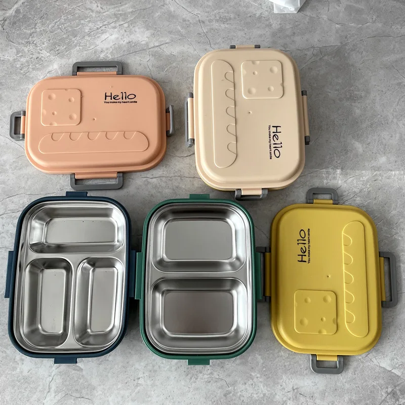 

2022 Cute New Nordic Box For Lunch Stainless Steel Bento Box Fashion Candy Student Office Worker Healthy Eating Food Container