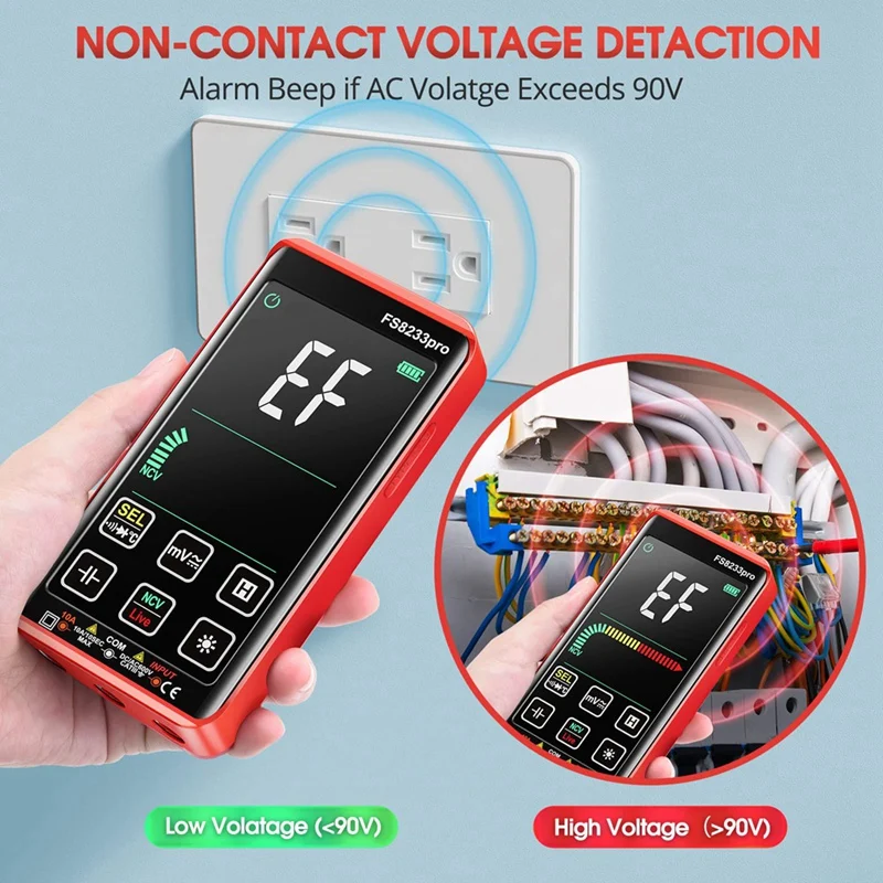 

Digital Multimeter, TRMS 9999 Counts Auto-Ranging Voltmeter Tester Meter, Color Touch Screen Rechargeable Voltage Meter