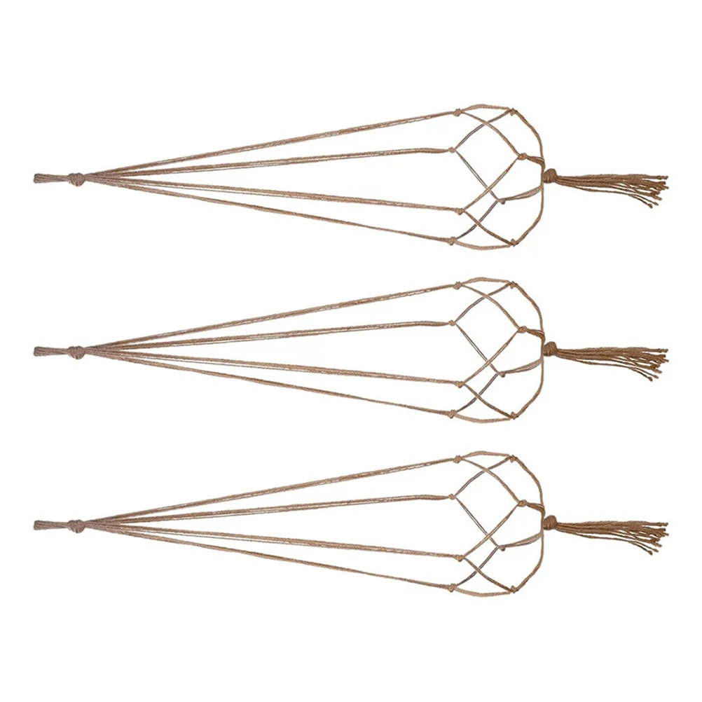 

3pcs Hangers Flowerpot Hanger Plant Hanging Bag Macrame Plant Hangers Woven Net Bag for Home Daily Use Indoor