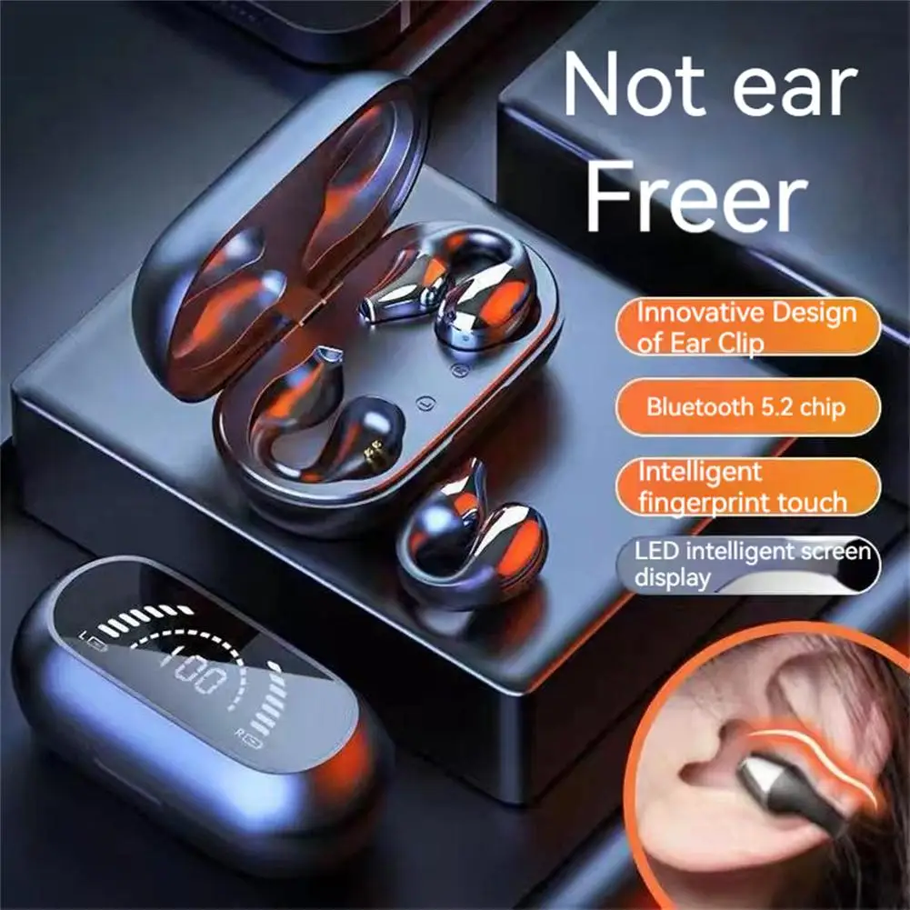 

1 Pair S03 Wireless Headphone Bluetooth-compatible 5.2 Digital Display Headset Hifi Noise Reduction Ipx5 Wireless Earphones