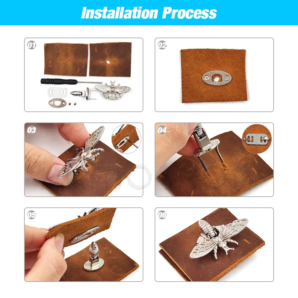1 P металлическая форма пчелы поворотный замок ретро модная сумка застежка