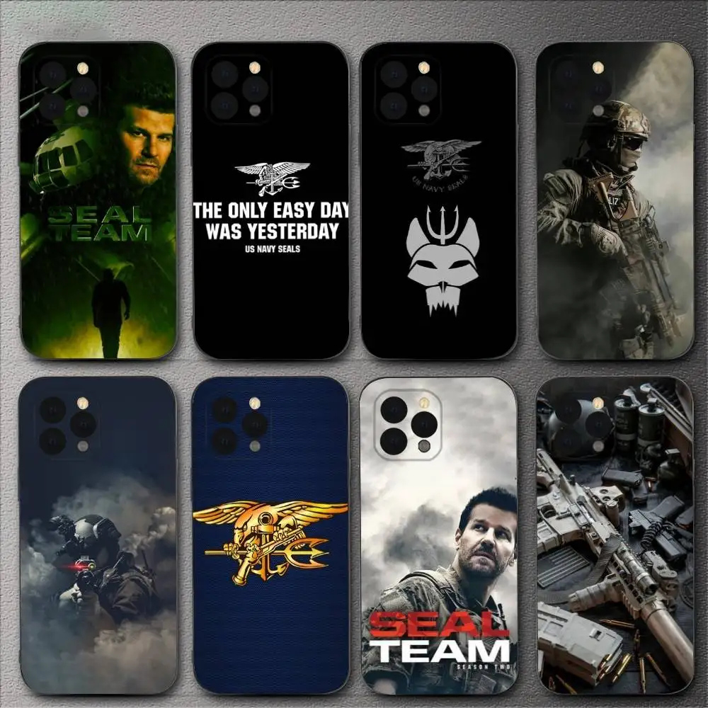 Фото Чехол для телефона PRF Police S-SEAL Team для iPhone 16,15,14,13,12,11,XS,XR,X,8,7,Pro,Max,Plus,mini, силиконовый черный чехол №1