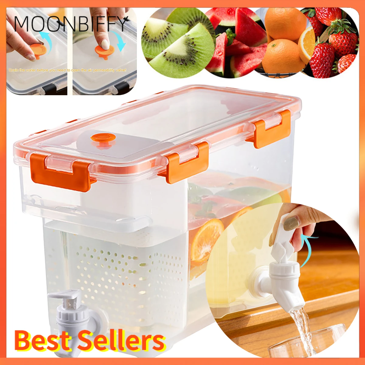 

3.5L Cold Kettle Refrigerator With Faucet Household Lemonade Bottle Drinkware Cold Water Container For Kitchen Cool Water Bucket