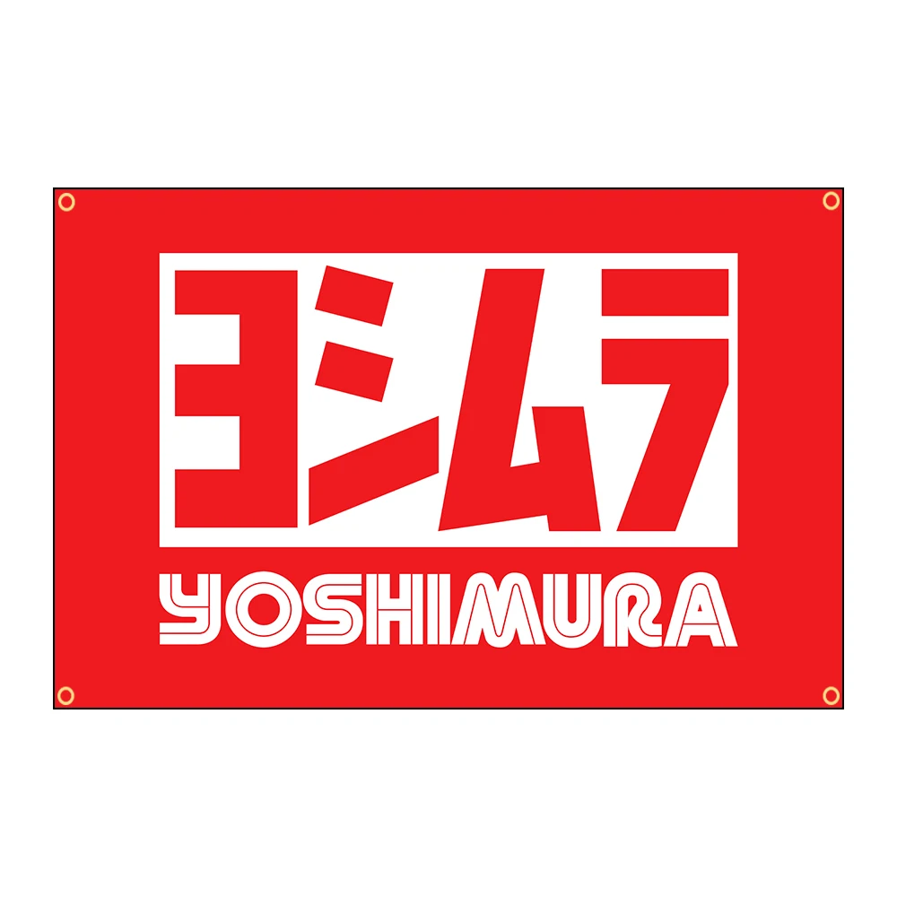 Купи 90x150cm Yoshimura Motorcycle Flag Polyester Printed Exhaust System Banner Garage or Outdoor For Decoration за 1,807 рублей в магазине AliExpress