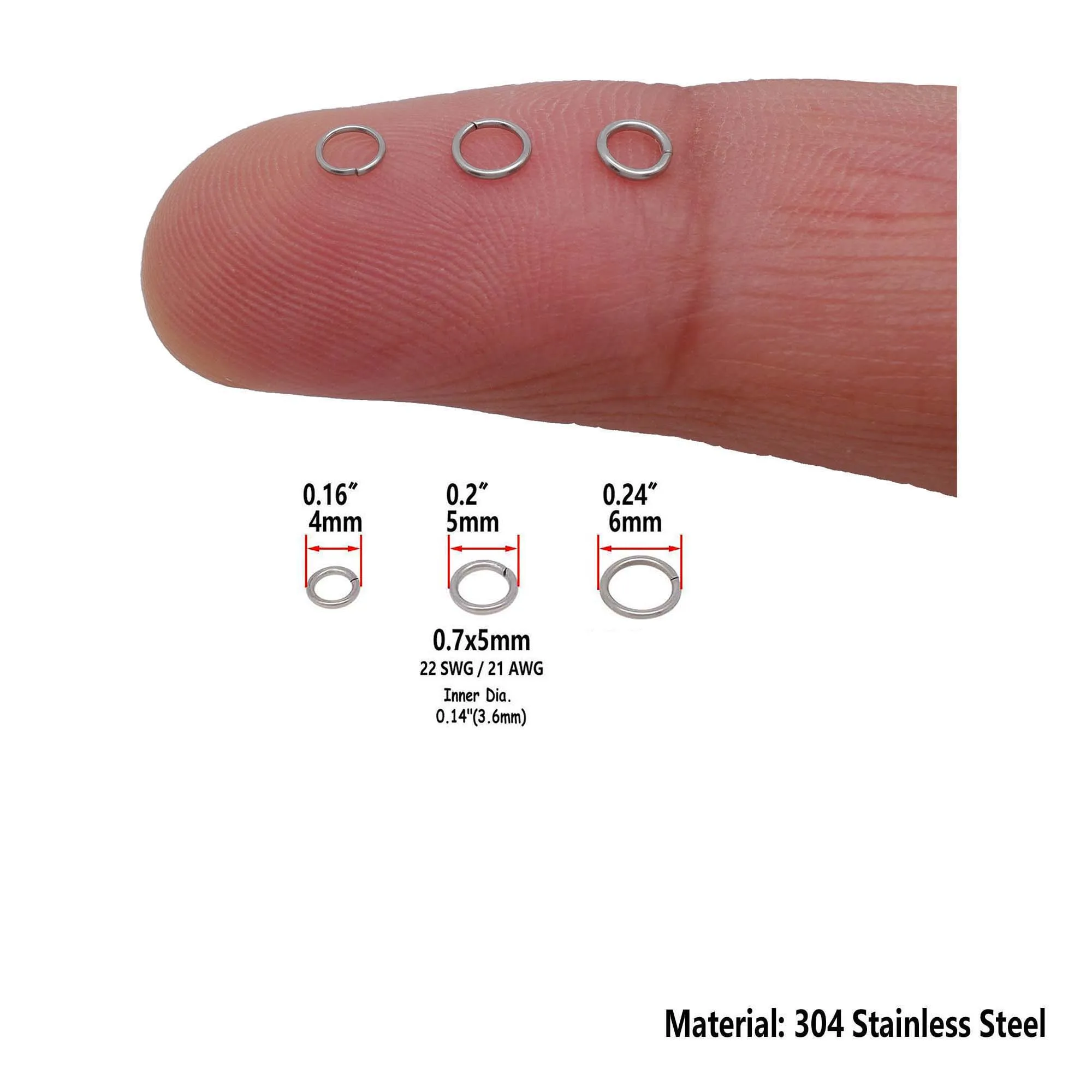 500PCS/Lot Stainless Steel Closed Jump Rings Split Rings Connectors for DIY Necklace Bracelet Jewelry Finding Making Accessories