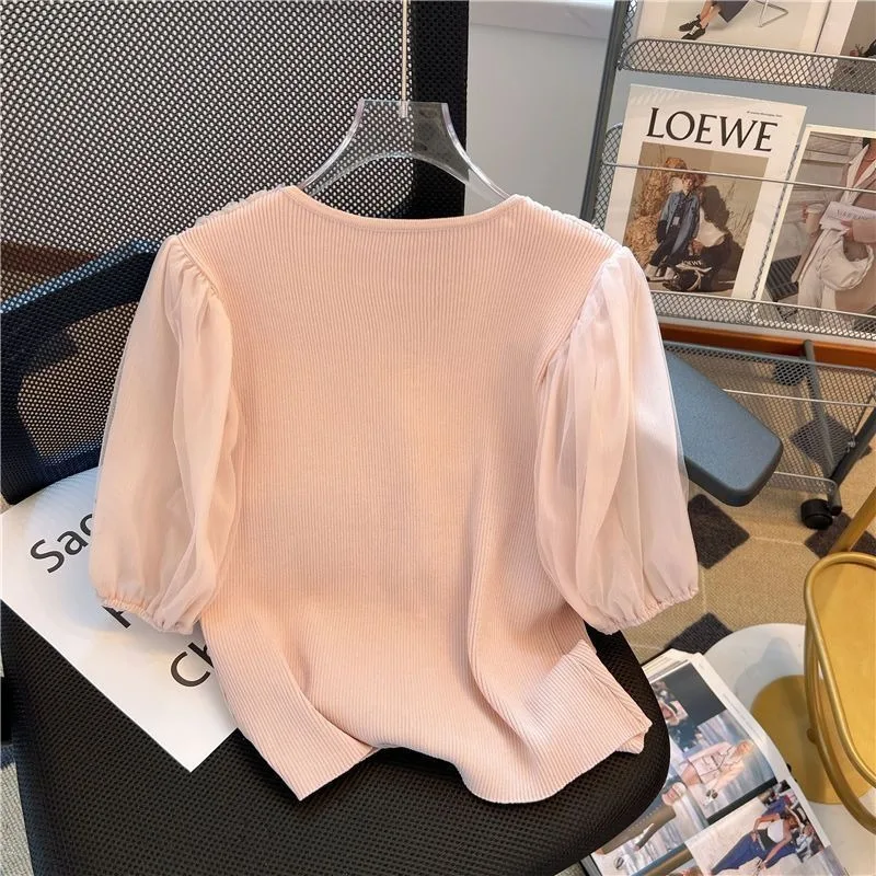 Женский трикотажный кардиган однотонный винтажный свитер в Корейском стиле с