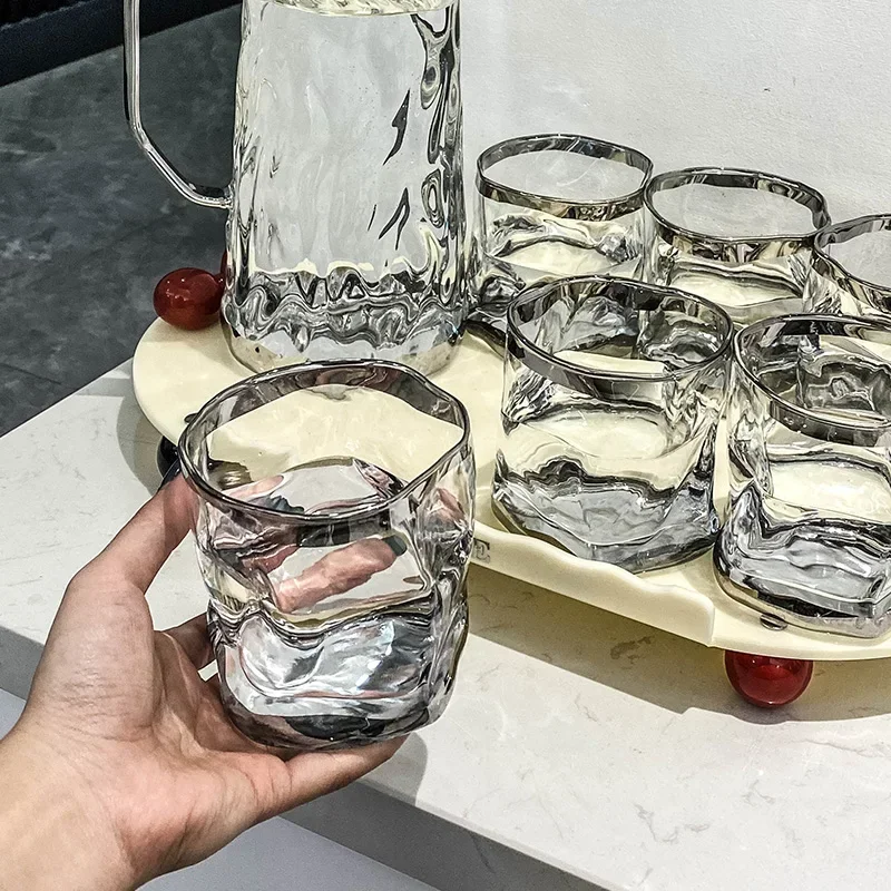 Juego de agua vidrio para sala estar знакомый tazas beber tazasál servir a los invitados con brisa crema