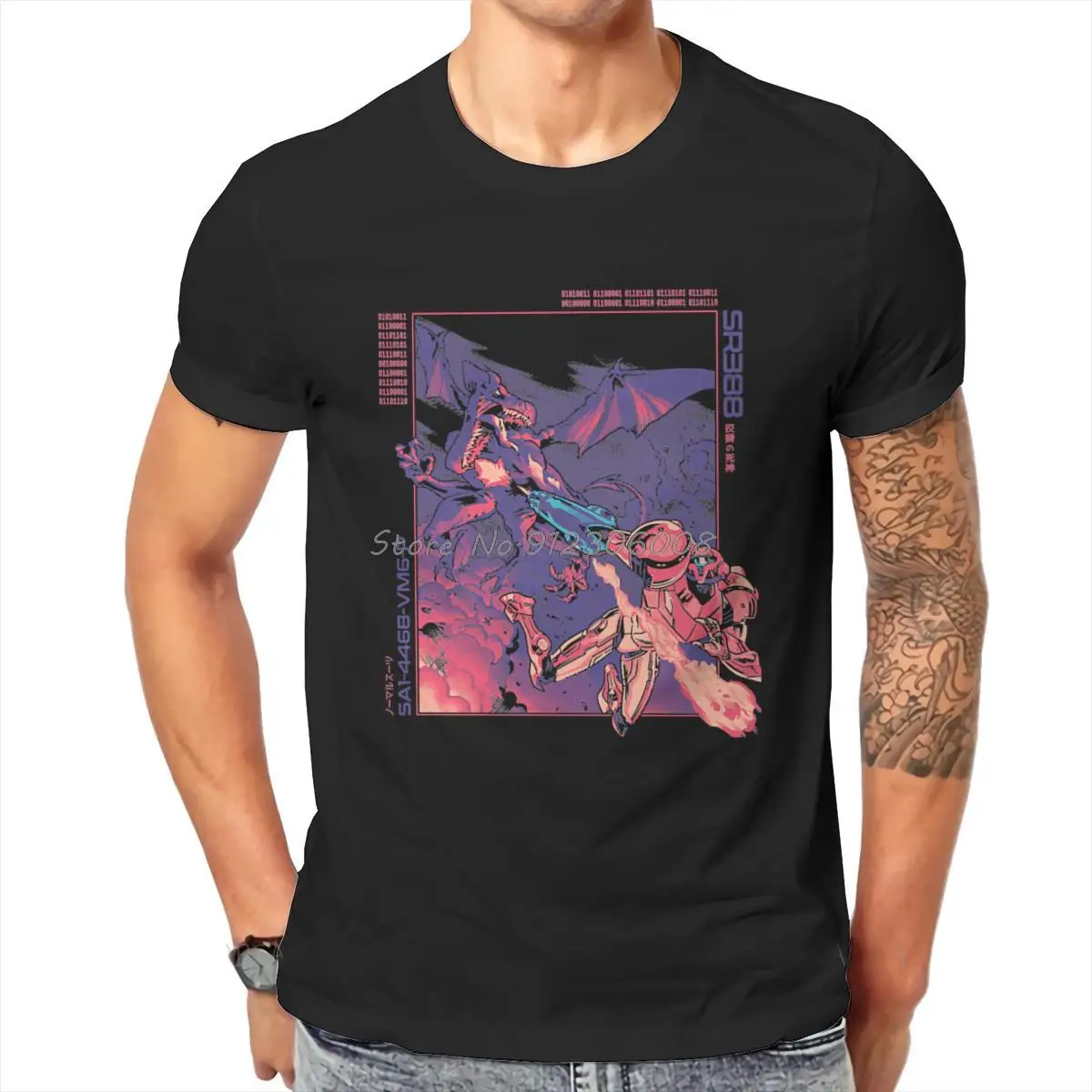 

Metroid Samus Aran Game Man TShirt Burning Aran Distinctive T Shirt Harajuku Sweatshirts New Anime Tees