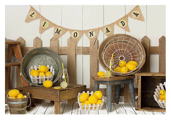 Фоны для фотосъемки акварельные лимоны 1-й День рождения детский душ Декор Фон для фотосъемки новорожденные дети реквизит для фотосъемки