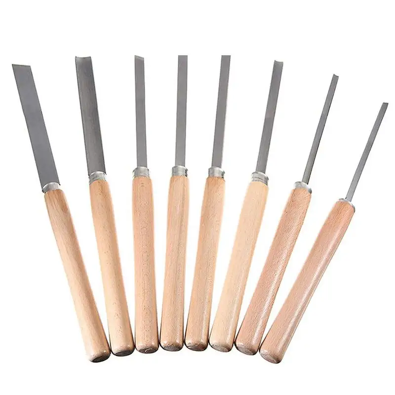 

Wood Carving Hand Chisel Set Lathe Turning Tools For Wood 8Pcs Wood Chisels For Woodworking Wood Turning Chisels With Wooden