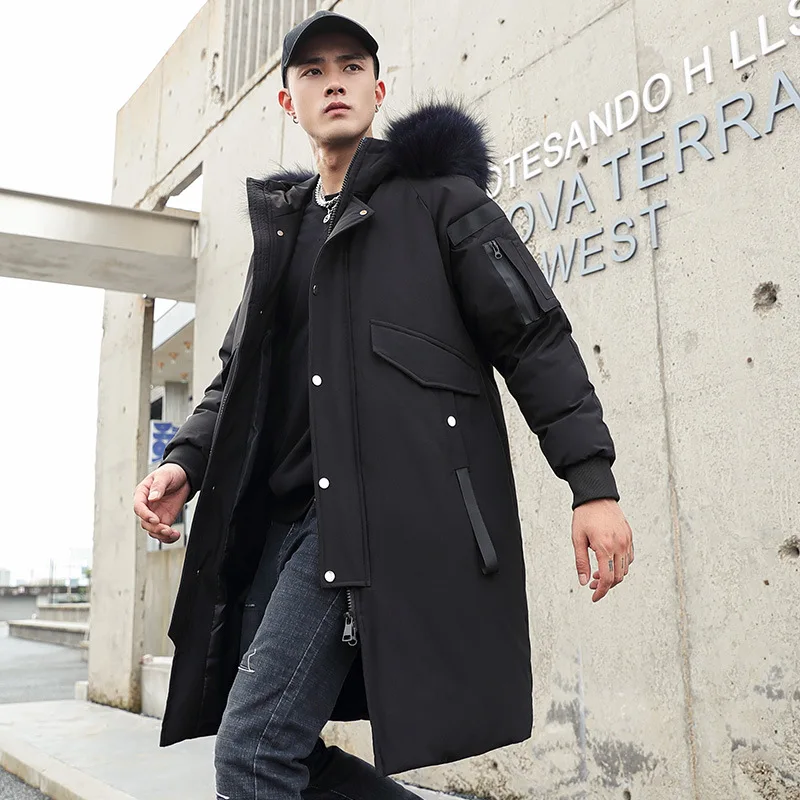 New down jackets slim fit men's and women's mid-length couples winter thickened padded jacket parkas Men's winter jacket coats