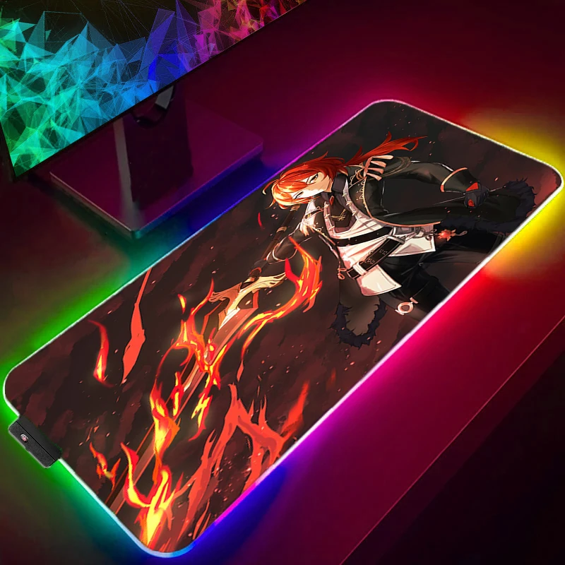 Коврик для мыши Xxl Genshin Impact со светодиодный светильник, игровой коврик для мыши RGB, Настольный коврик, аксессуары для ПК, милый игровой коврик, большая Люминесцентная мышь (art.: 3920bbca00113) - 3920bbca00113