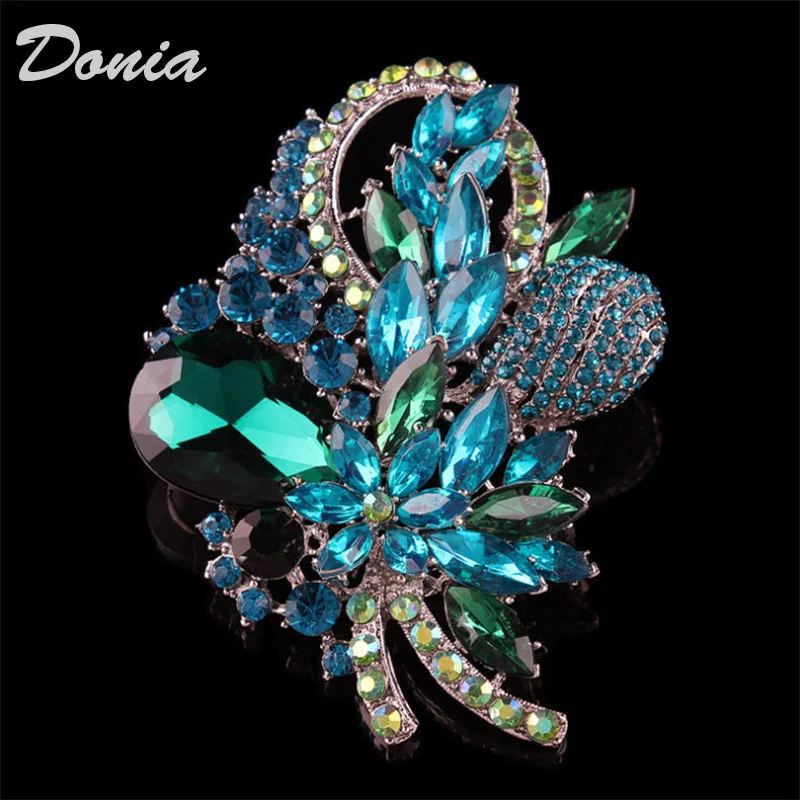 

Donia Jewelry New Large Diamonds Full of Colors Brooch Alloy High-Grade Imitation Zircon Crystal Clothes