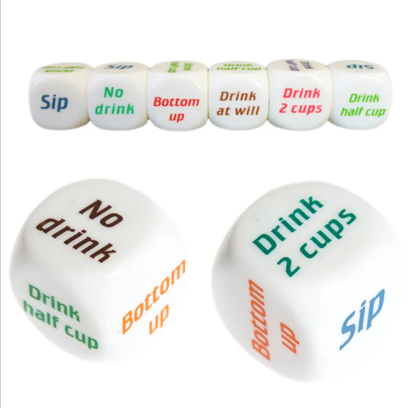 

1Pc Adult Party Game Playing Drinking Wine Dice Games Gambling Drink Decider Dice Wedding Party Favor Decoration 20mm