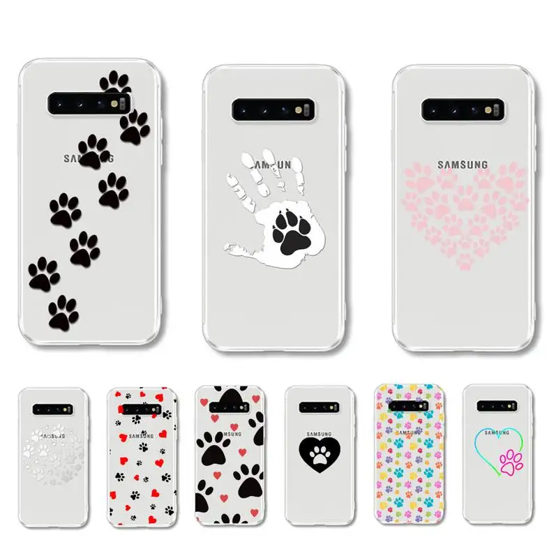 

FHNBLJ dog footprint Paw Phone Case For Samsung Galaxy S7 edge S8 S9 S10 S20 plus S10lite A31 A10 A51 Capa