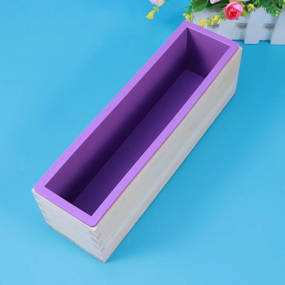

DIY Soap Mold Square Round Oval Wooden Molds Mold Size - S(Purple)