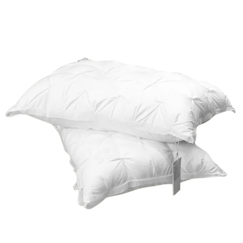 

2Pcs High-End Soft Silk Pillow, Feather Velvet Neck Pillow, Cotton Silk Soft Skin-Friendly Five-Star Hotel Pillow