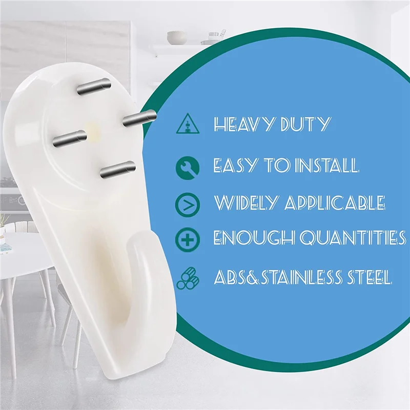 40 Picture Hangers Concrete/Plaster/Hard Wall Hooks for Hanging Pictures Tapestries Clocks and Heavier Weights
