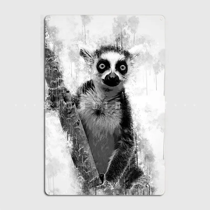 Lemur Bw металлический знак настенная роспись для паба классический постер