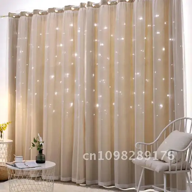 Розовые звездные шторы из полиэстера