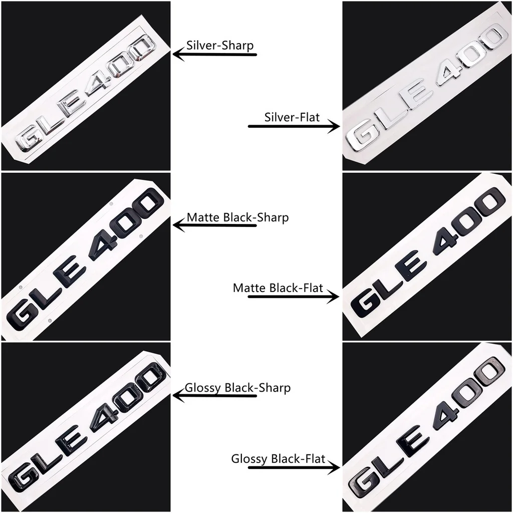 

Car rear tail Emblem Number letters Car Sticker For Mercedes Benz GLE 400 GLE400 Chrome Silver/ Matte Black 2013-2019