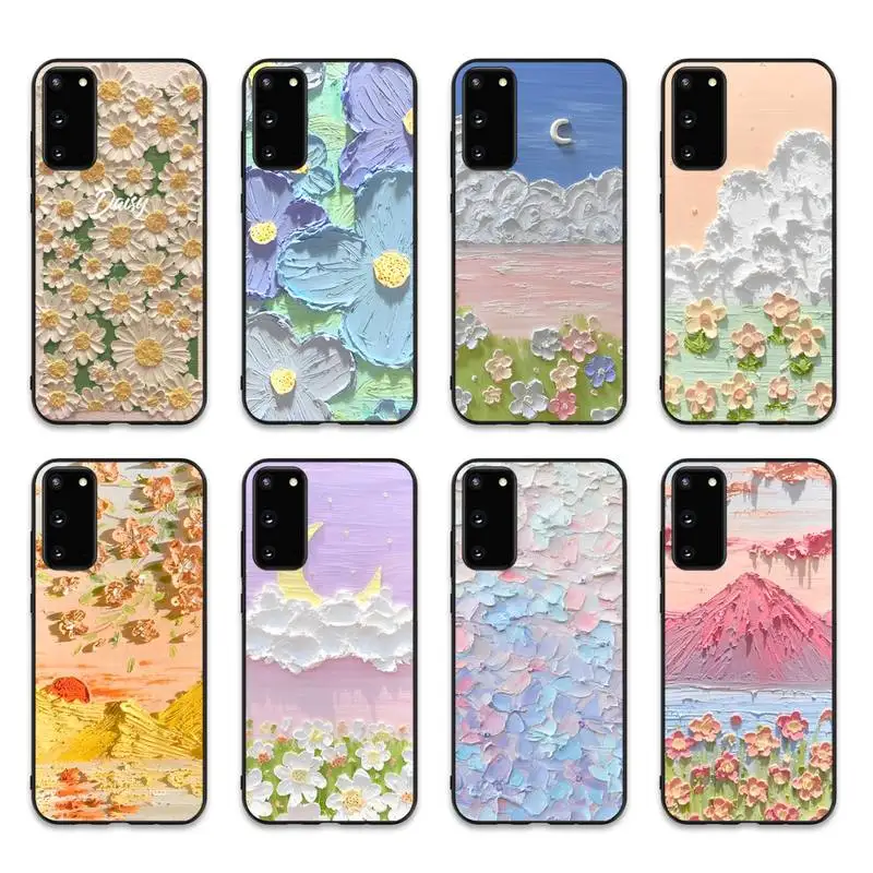 

Flowers Oil Painting Phone Case for Samsung S20 lite S21 S10 S9 plus for Redmi Note8 9pro for Huawei Y6 cover