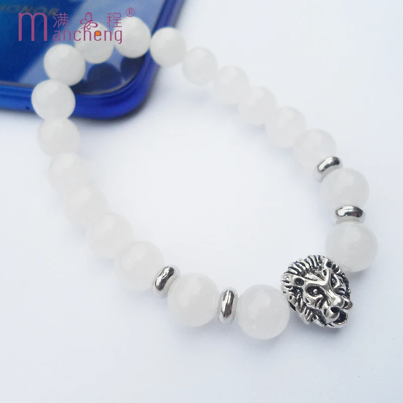 Щупальца Тики винтажный цинковый сплав голова льва Pulseras Mujer натуральный камень