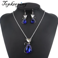 le mujer collar pendients sapphire jewelry sets necklace earrings
