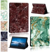 lenovo tablet case for tab m10 x605f x505ftab e10 m10 plus x606f xtab m7 m8 cover new marble print with stand leather cover