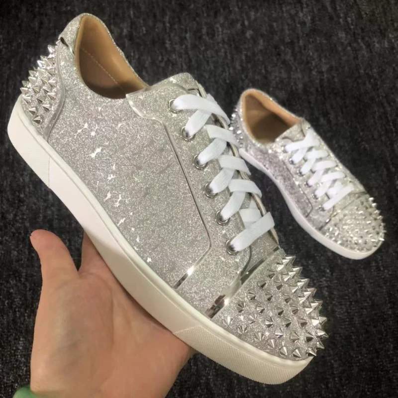 

Designer Women's and Men's Flat Shoes, Casual Shoes, Riveted Shoes, Luxury Shoes, Sports Shoes, Designer Shoes silver shoes