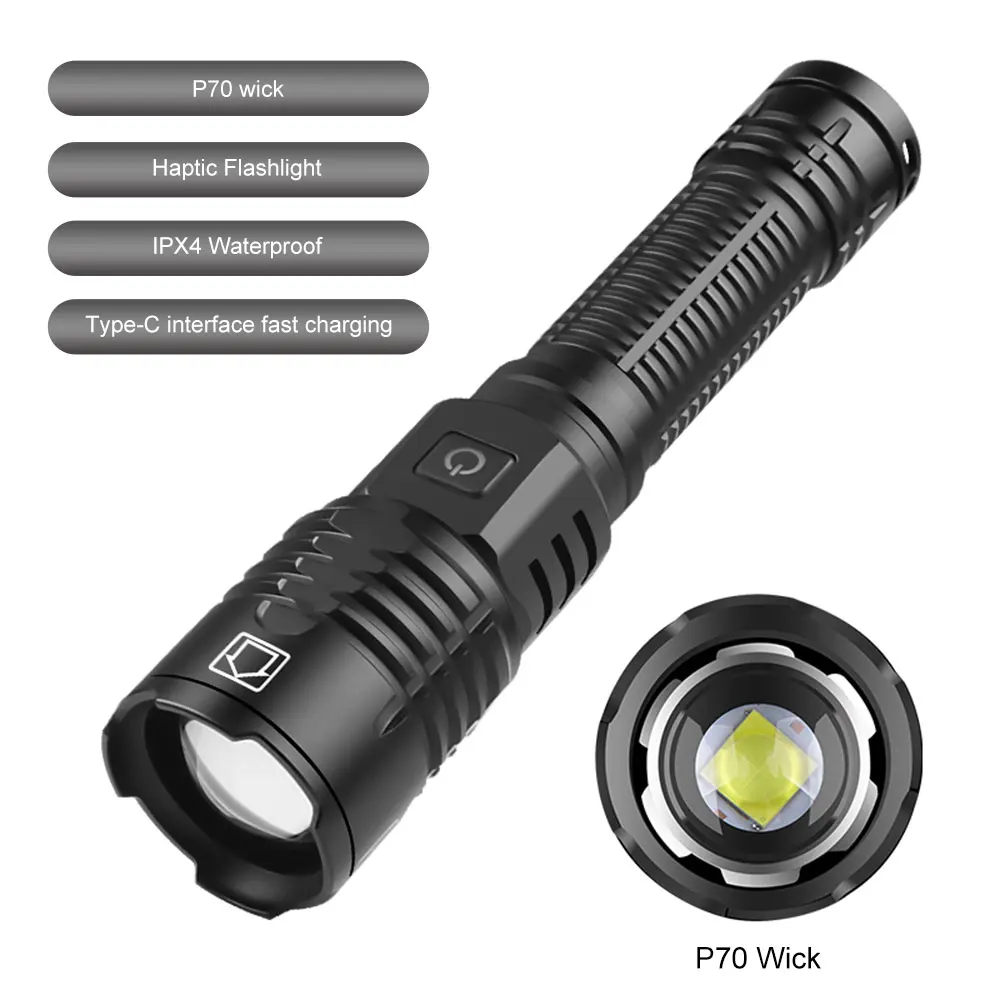 

Portable LED Flashlight Zoom Torch Strong Lamp Lantern Waterproof Tactical Flashlight Outdoor Camping Fishing Emergency Light