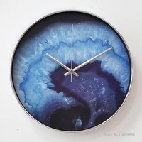 12 inches round wall clock modern creative starry sky clock nordic simplicity silent hanging watch living room study home decor