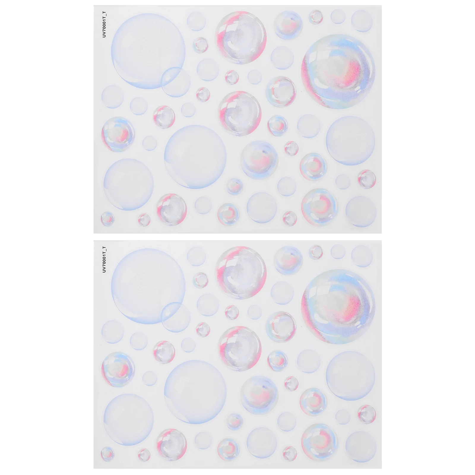 2 Sheets Printing Child Ocean Decorations Wallpaper Bathroom Pvc Bubbles Decal Decals DIY Stick