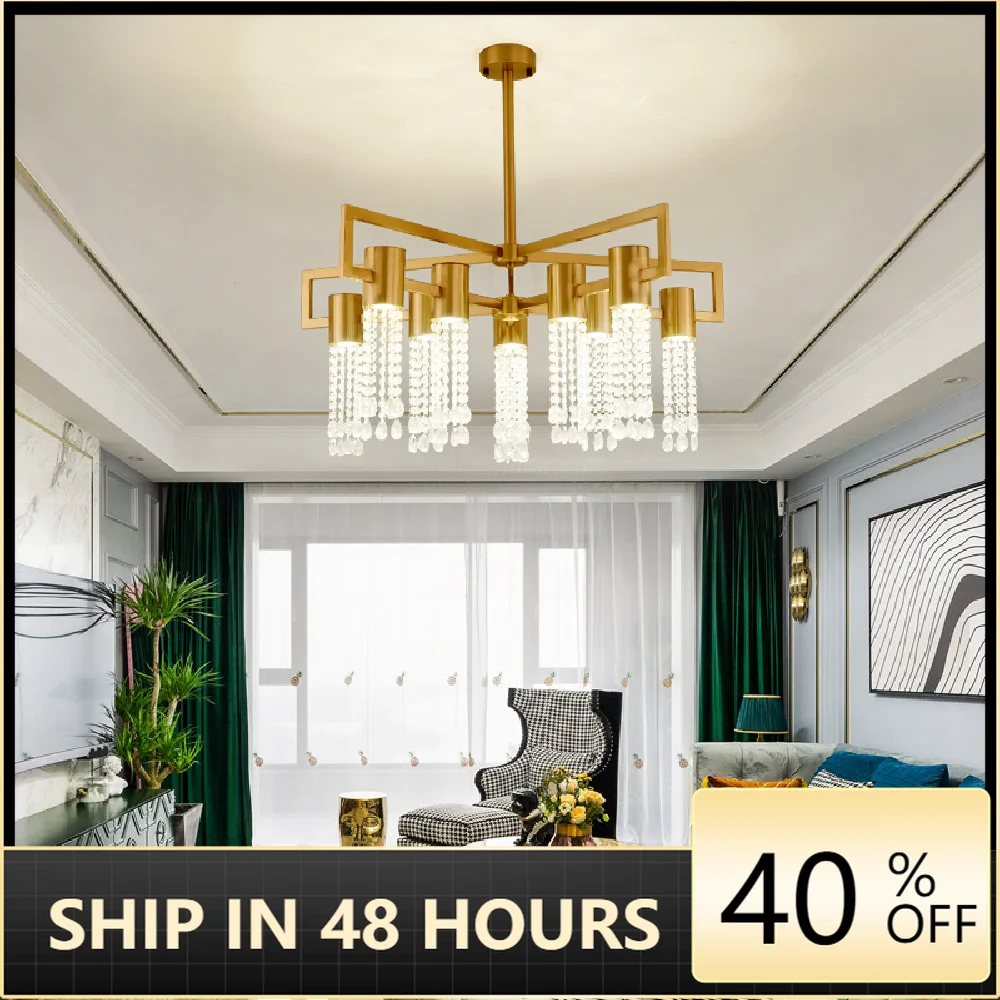 

Nordic Luxury Crystal Chandelier Creative Villa Hotel Hall Led Suspension Luminaire Postmodern Living Room Bedroom Hanging Lamps