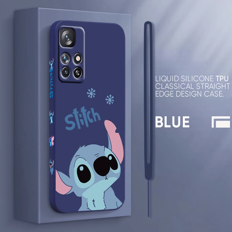 

Stitch Lilo Disney Angel Phone Case For Xiaomi Redmi 10 10X 9 9A 9T 9AT 8 8A 7 K50 Gaming Pro 4G 5G Liquid Left Rope Cover Funda