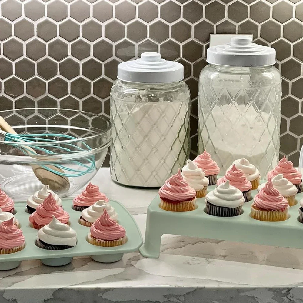 16 стандартных коробок для кексов органайзер держатель прочная Двухуровневая