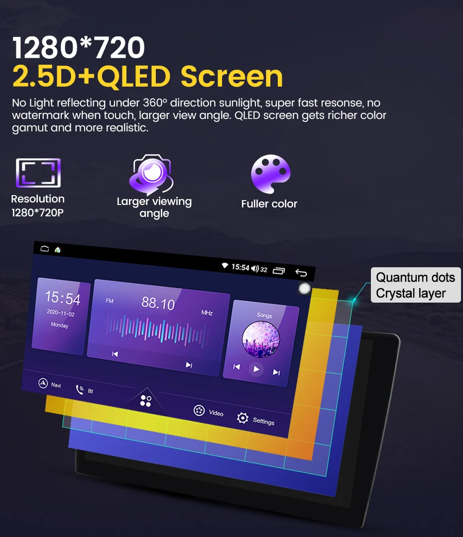 

Fellostar optional QLED Screen feature of the 7862 m200s-m700s series