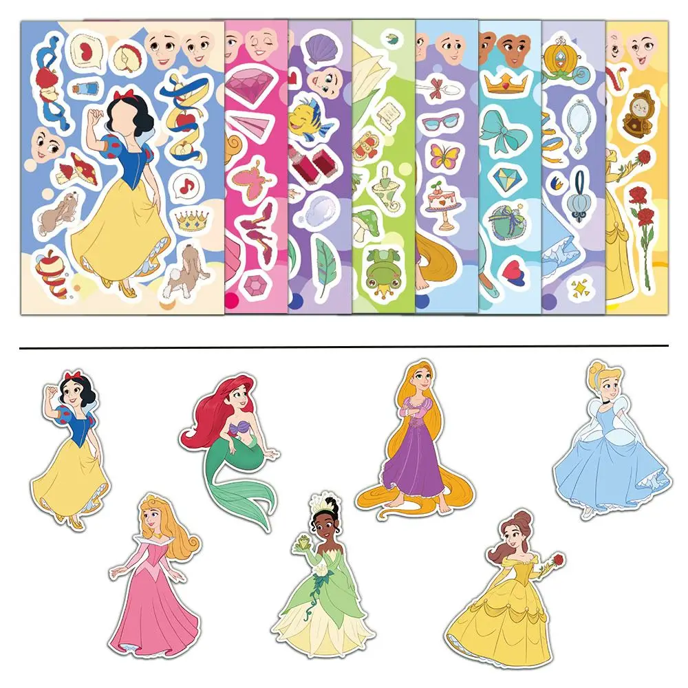 8/16 листов мультяшная сказка принцесса милое лицо меняющееся головоломка