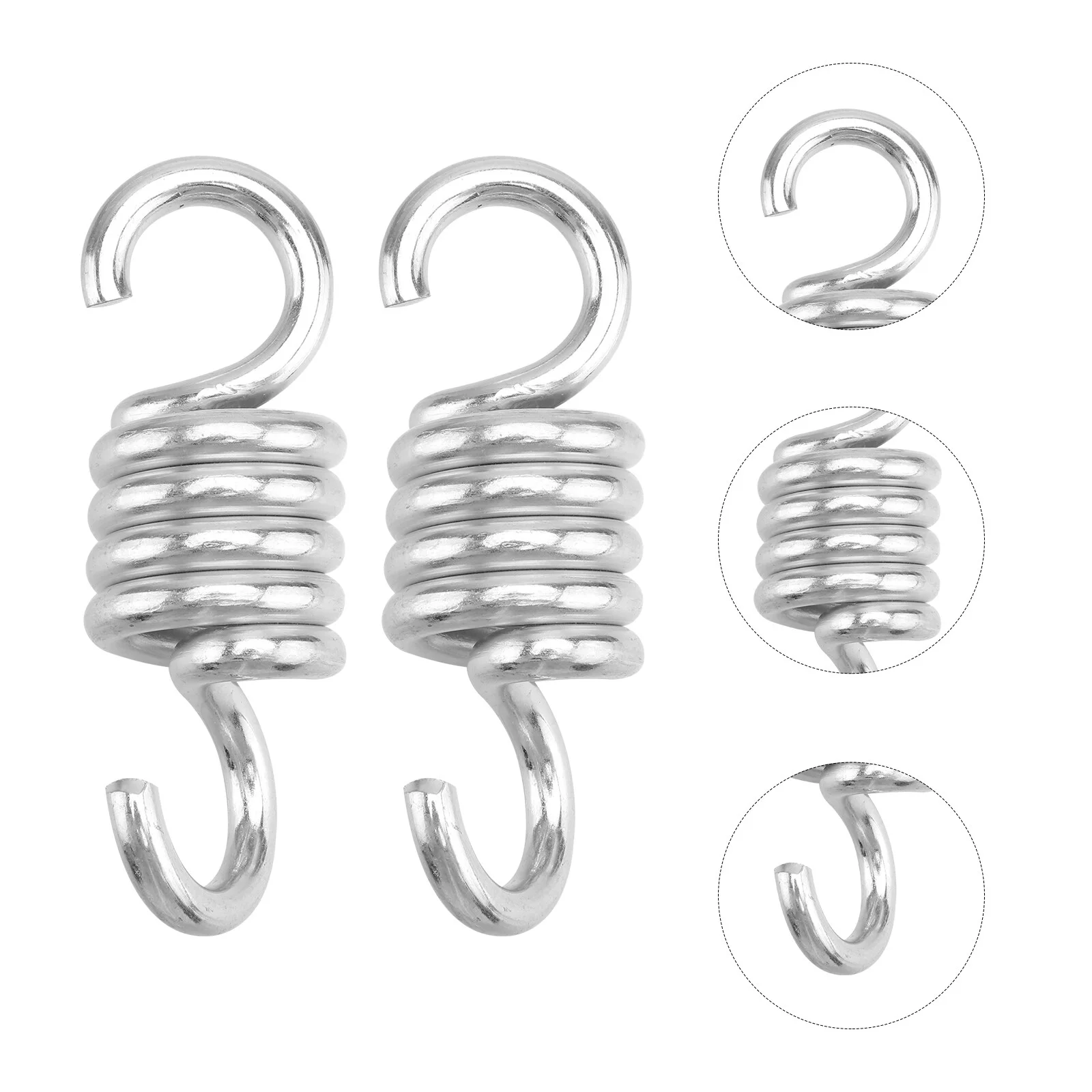 

2pcs Hammock Spring Stainless Steel Spring Coil Heavy Duty Bag Spring for Hammock Hanging Chair Porch Swings Silver 6.7mm