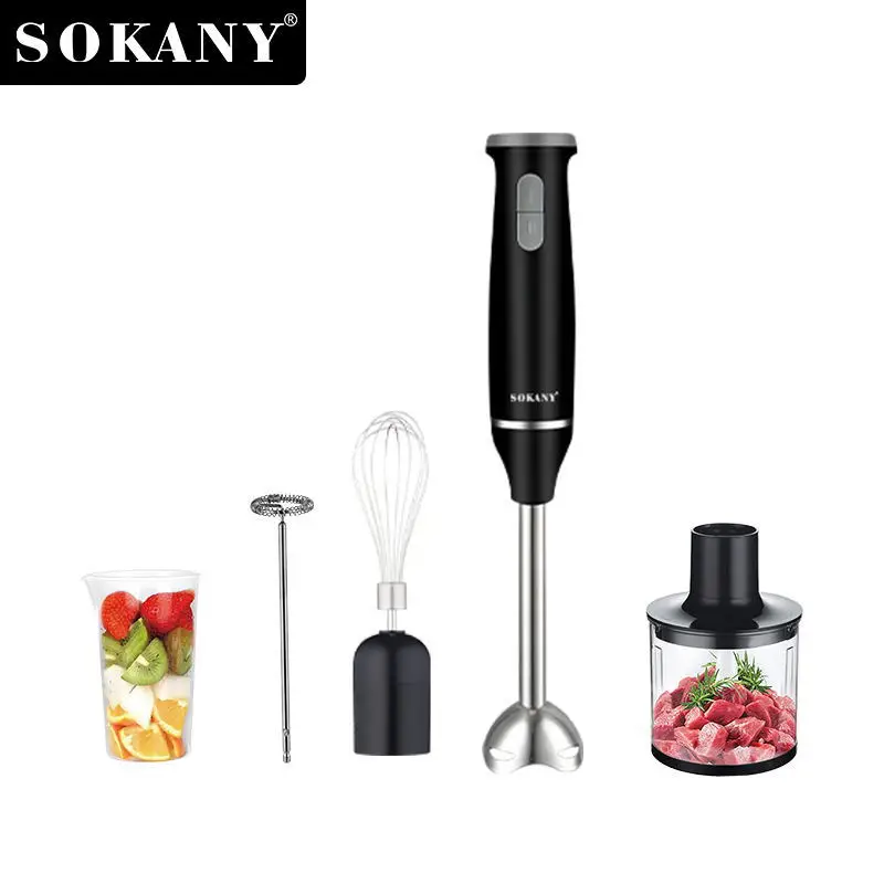 Immersion Blender Handheld, 800W 5-in-1 Multi-Purpose Hand Blender, 2-Speed Stick Blender, With Egg Whisk and Milk Frother