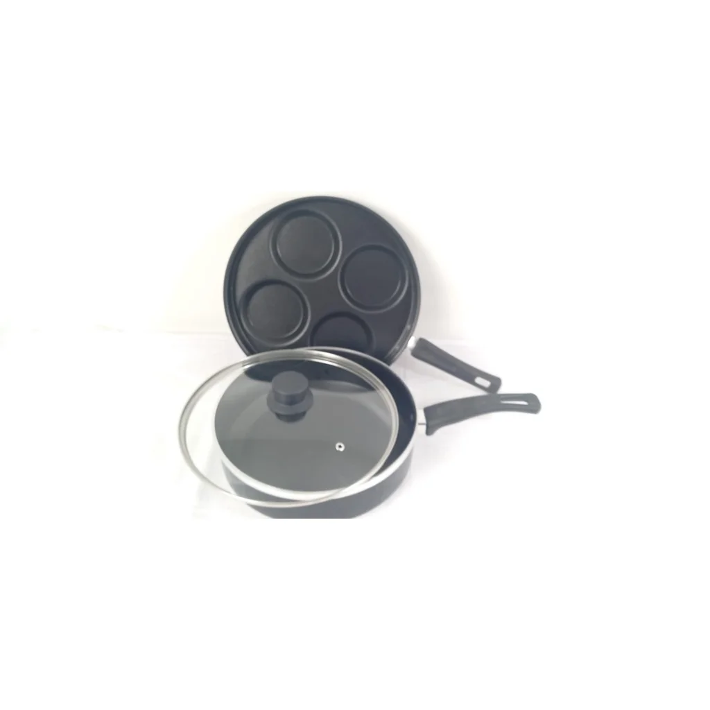 

No. 24 Non-stick Frying pan with Glass Lid + Teflon 4 in 1 Black Non-stick Frying pan