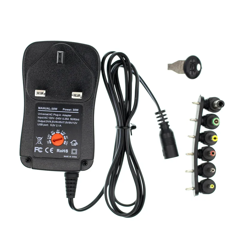 

AC 110-240V DC 5V 6V 8V 9V 10V 12V 2A Universal Power Adapter Supply Charger adaptor EU US AU UK Adjustable power adapter