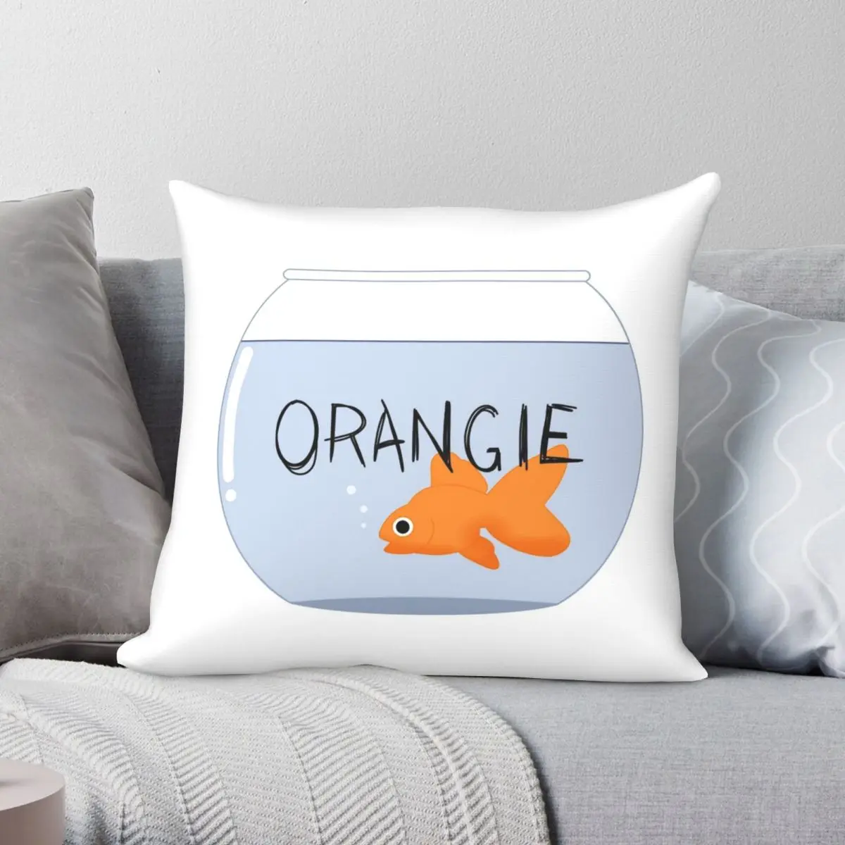 

Orangie The Goldfish Pillowcase Polyester Linen Velvet Pattern Zip Decor Bed Cushion Case 18"