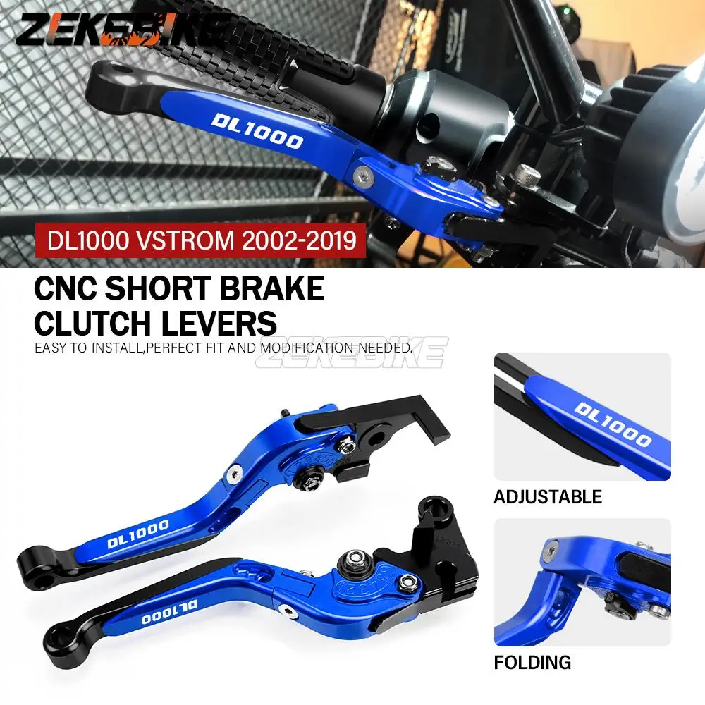 

Motorcycle Hand Brake Clutch Adjustable Levers Handle Folding Extendable Lever grip foldable FOR SUZUKI DL1000 V-STROM 2002-2019